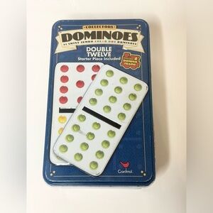 CARDINAL Dominoes Collectors Tin Double 12 91 Jumbo Color 512C 6 Trains 1998 VTG